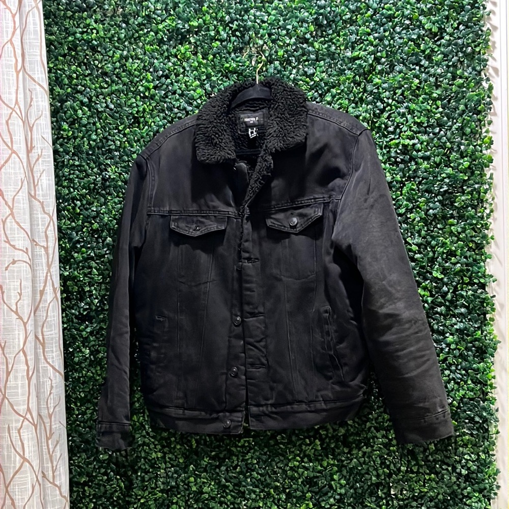 Black Jean Jacket w/ fleece